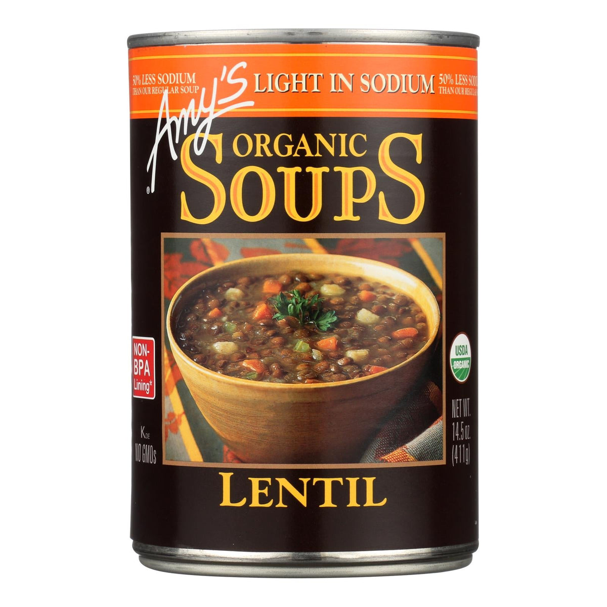 Amy's Organic Low Sodium Lentil Soup, 14.5 oz (Case of 12)