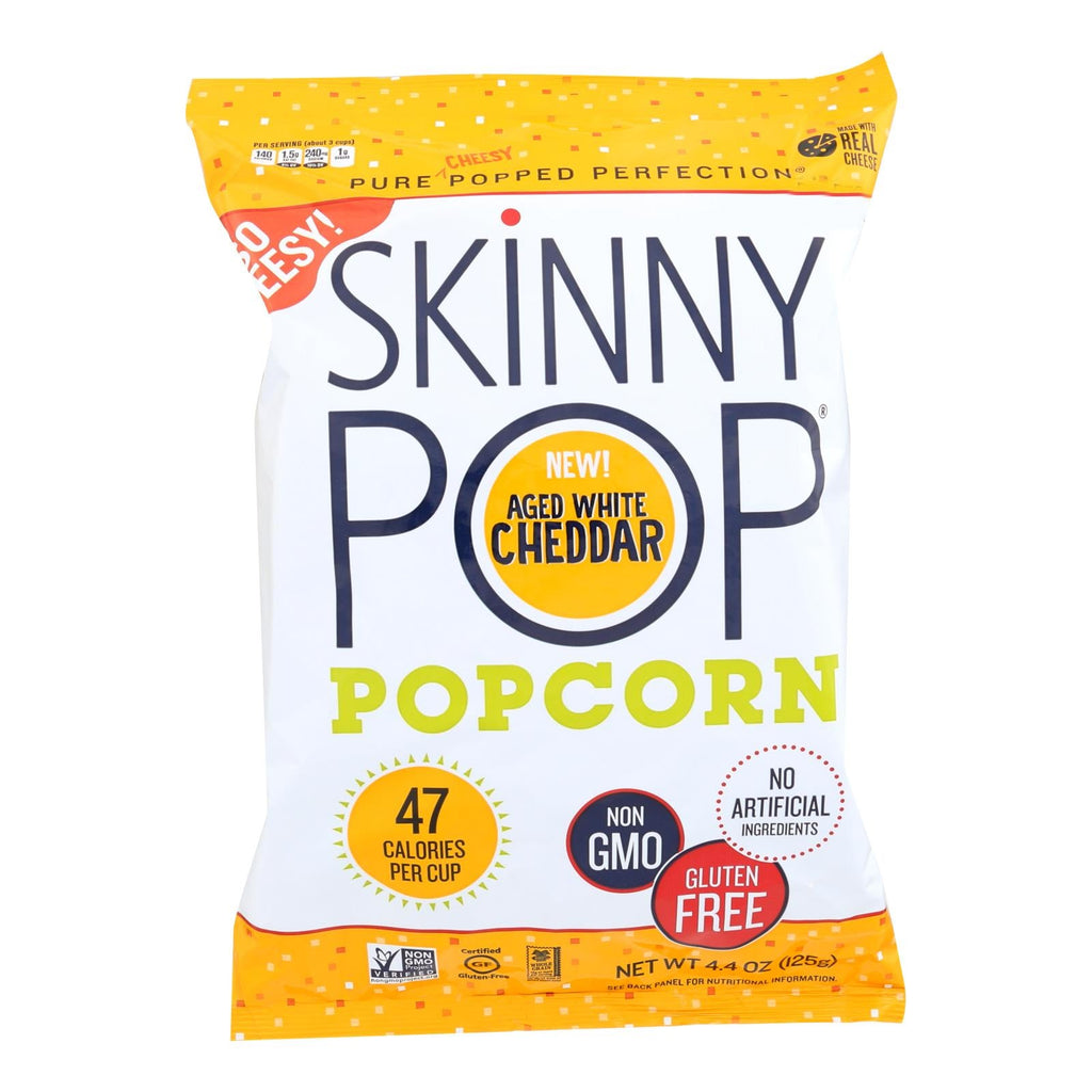 SkinnyPop Aged White Cheddar Popcorn, 4.4 oz (Case of 12)
