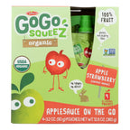 GoGo squeeZ Apple Strawberry Applesauce, 3.2 oz (Case of 12)