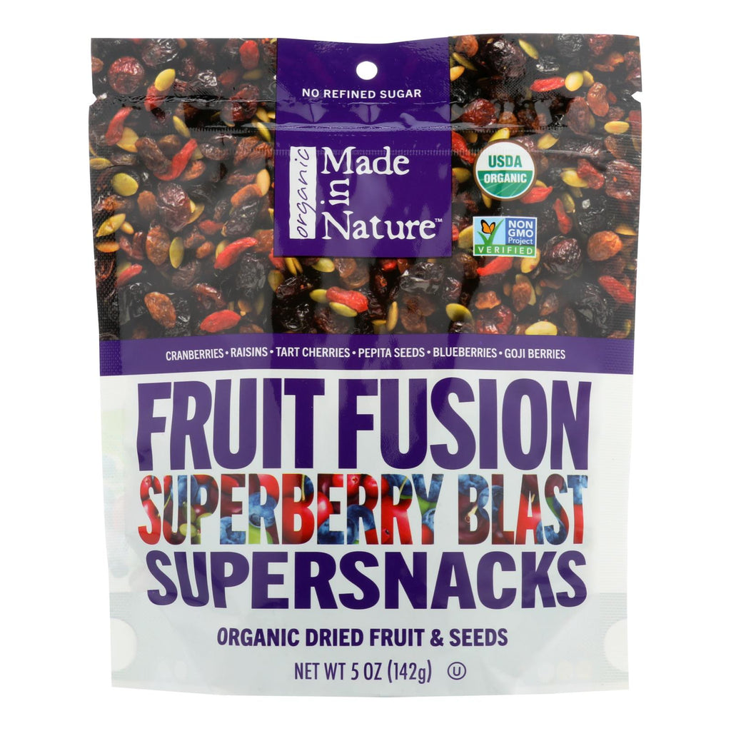 Made In Nature Organic Dried Fruit & Seeds Superberry Blast Fruit Fusion (Pack of 6 - 5 Oz.)