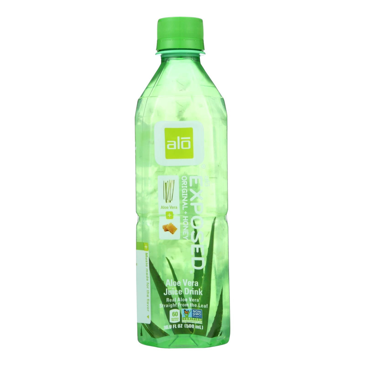 ALO Original Exposed Aloe Vera Juice Drink, Original & Honey, 16.9 fl oz (Case of 12)