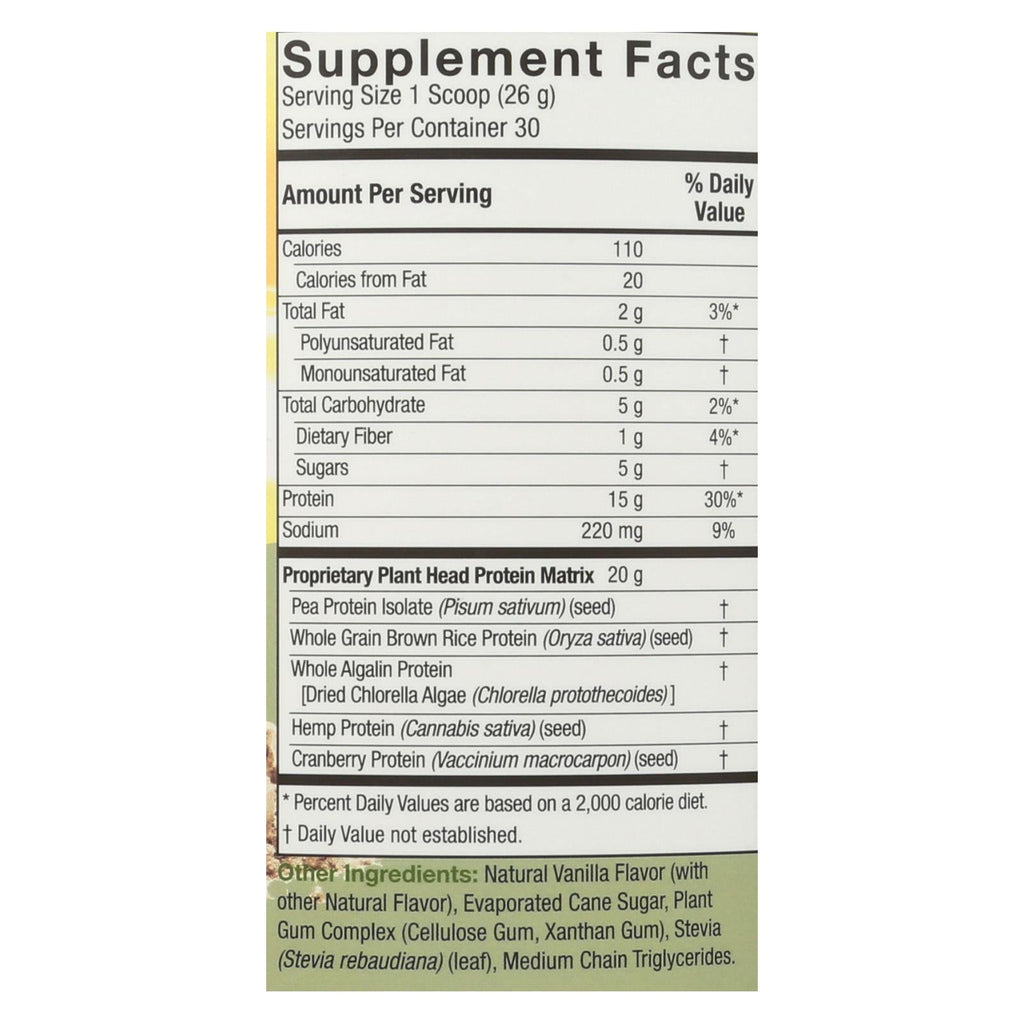 Genceutic Naturals Plant-Based Protein - Vanilla (Pack of 1.65 Lbs)