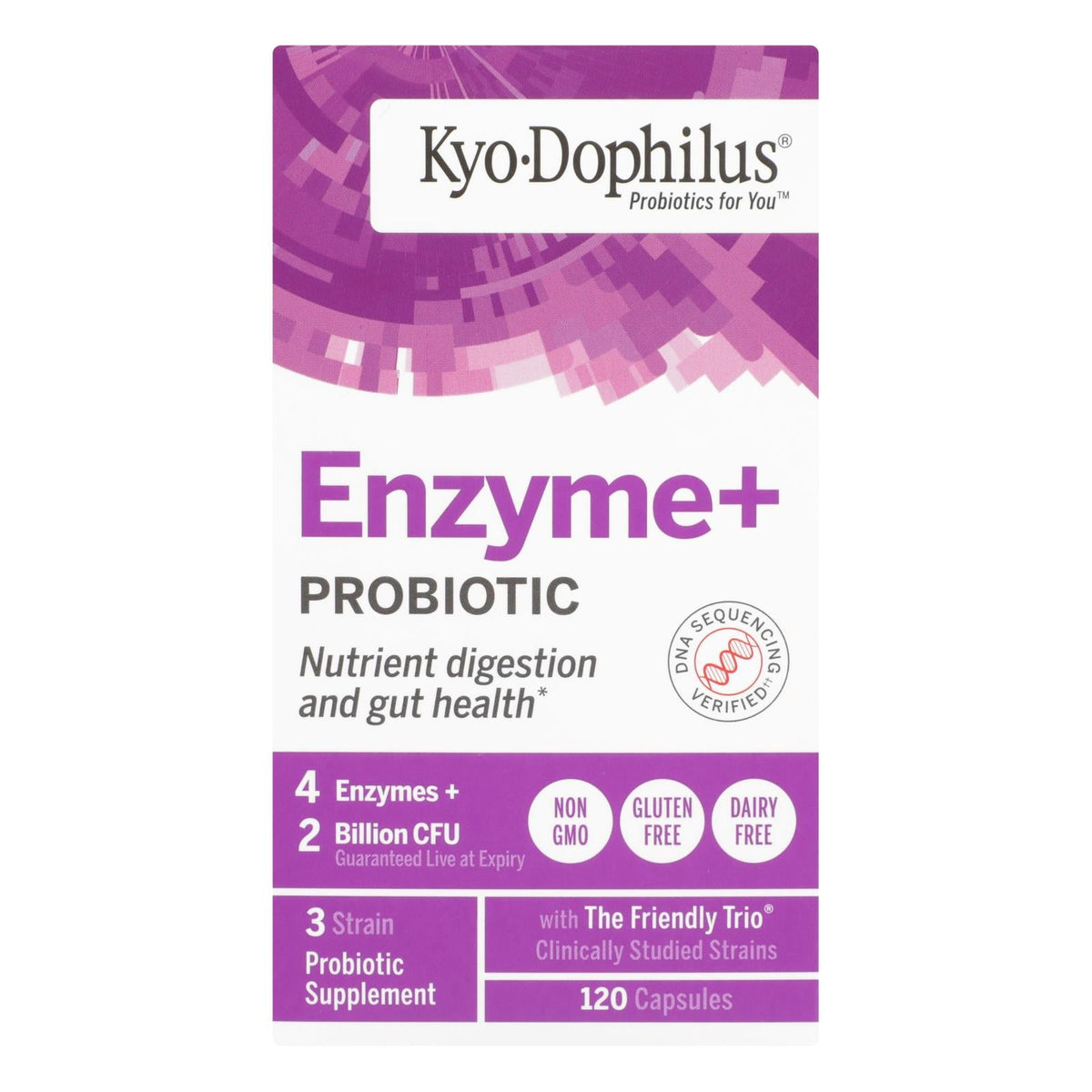 Kyolic Kyo-dophilus Probiotics Plus Enzymes (Pack of 120 Capsules)