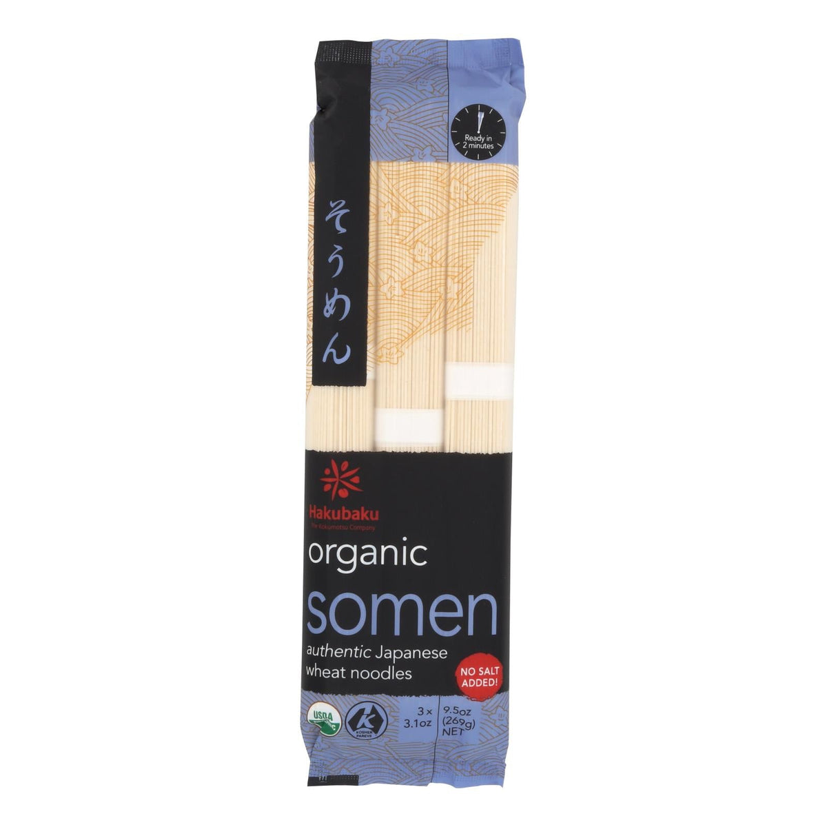 Hakubaku Organic Somen Noodles, 9.52 oz (Case of 8)