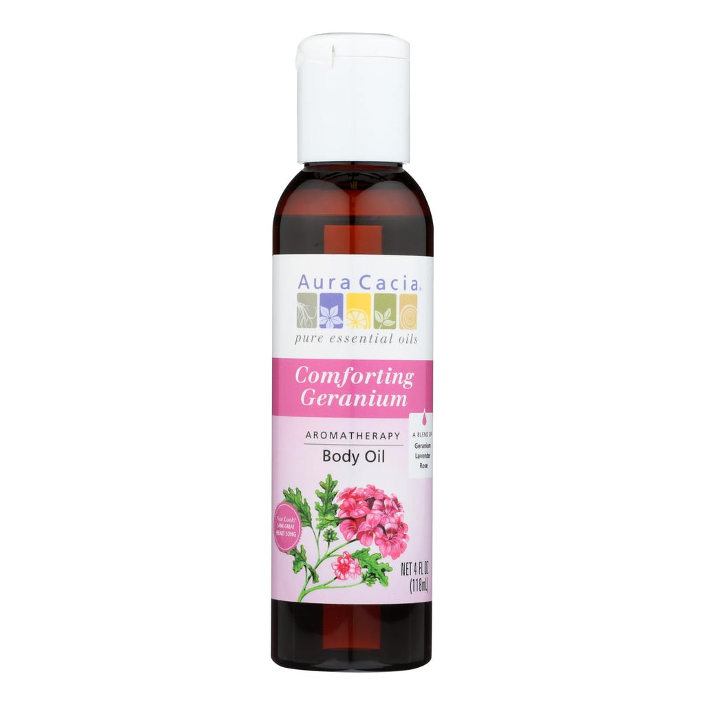 Aura Cacia Aromatherapy Body Oil Comforting Geranium (4 Fl Oz)