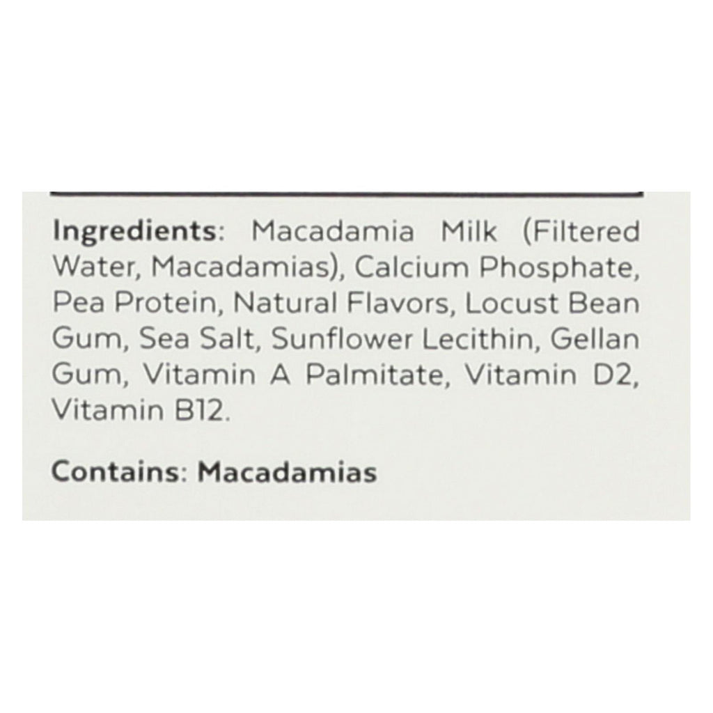 Milkadamia Unsweetened Vanilla Macadamia Milk, 32 fl oz (Case of 6)