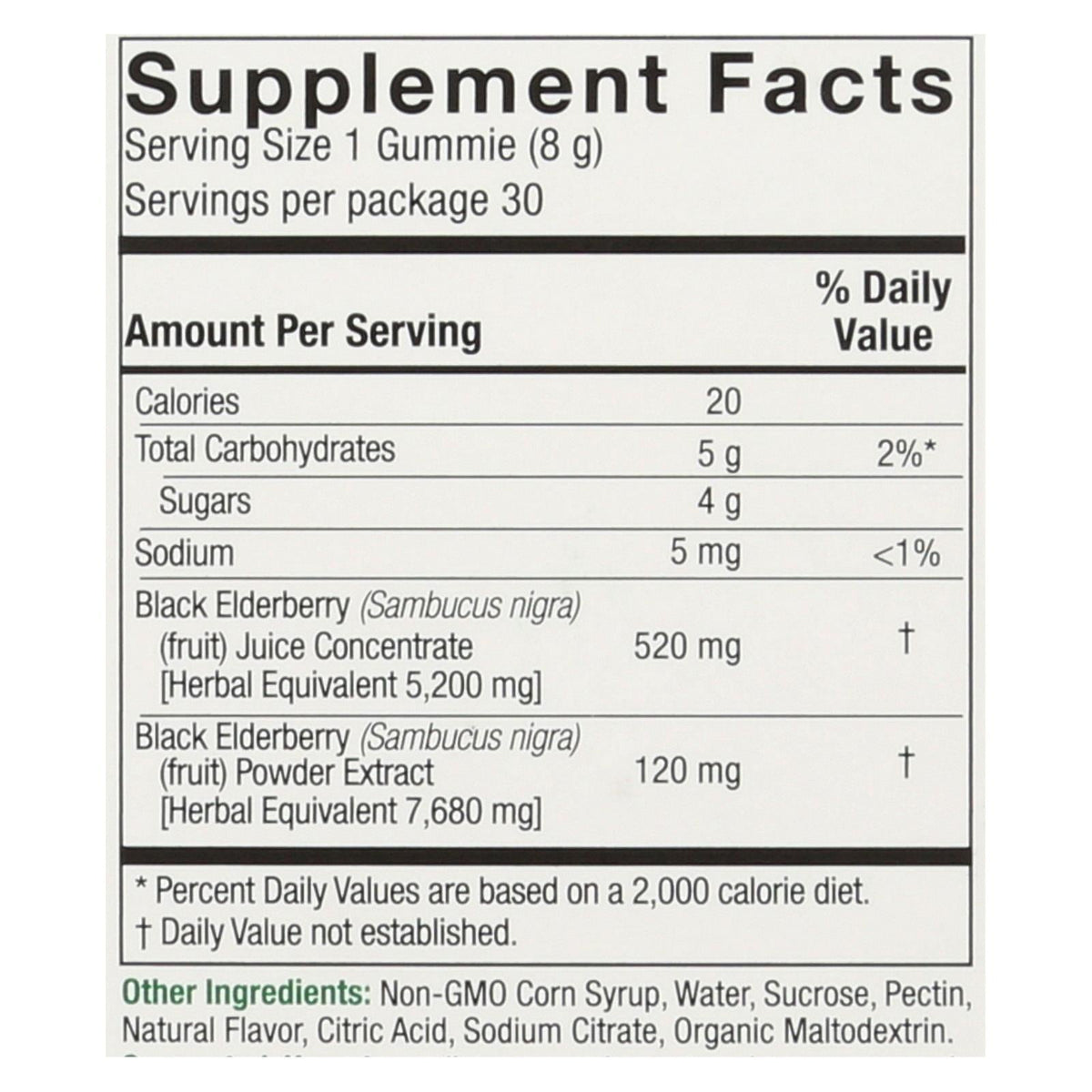Nature's Answer Sambucus Mega Gummies, 30 ct (Case of 7)