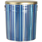 6.5 Gallon - Indigo Stripes 🟦 - Gourmet Popcorn Tin