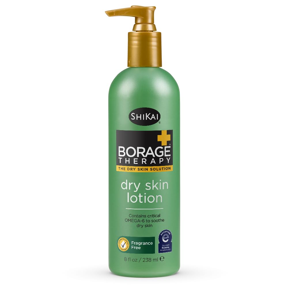Shikai Borage Therapy Dry Skin Lotion, Unscented, 8 fl oz (Case of 2)
