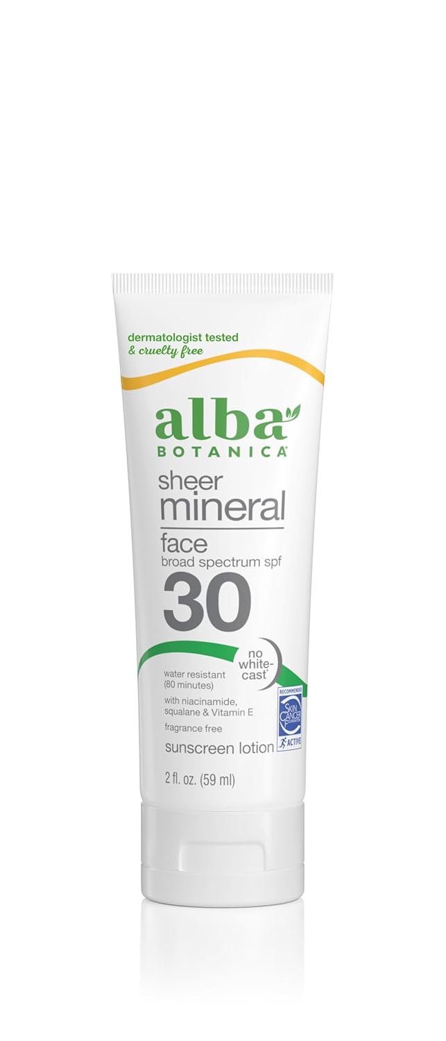 Alba Botanica Mineral Face Sunscreen SPF 30, 2 fl oz