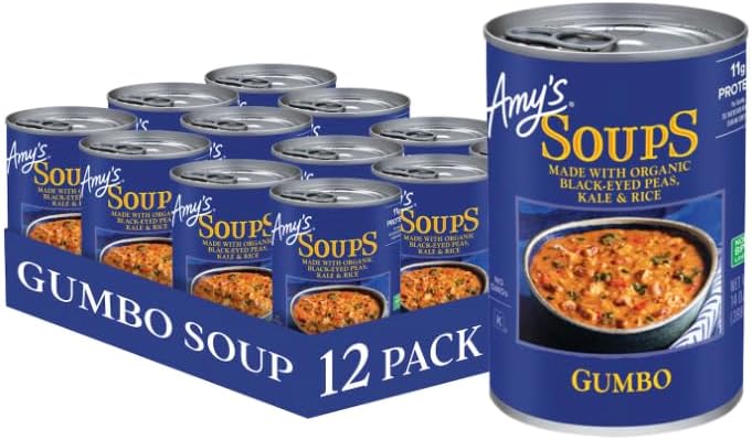 Amy's Gumbo Soup with Black-Eyed Peas, 14 fl oz (Case of 12)