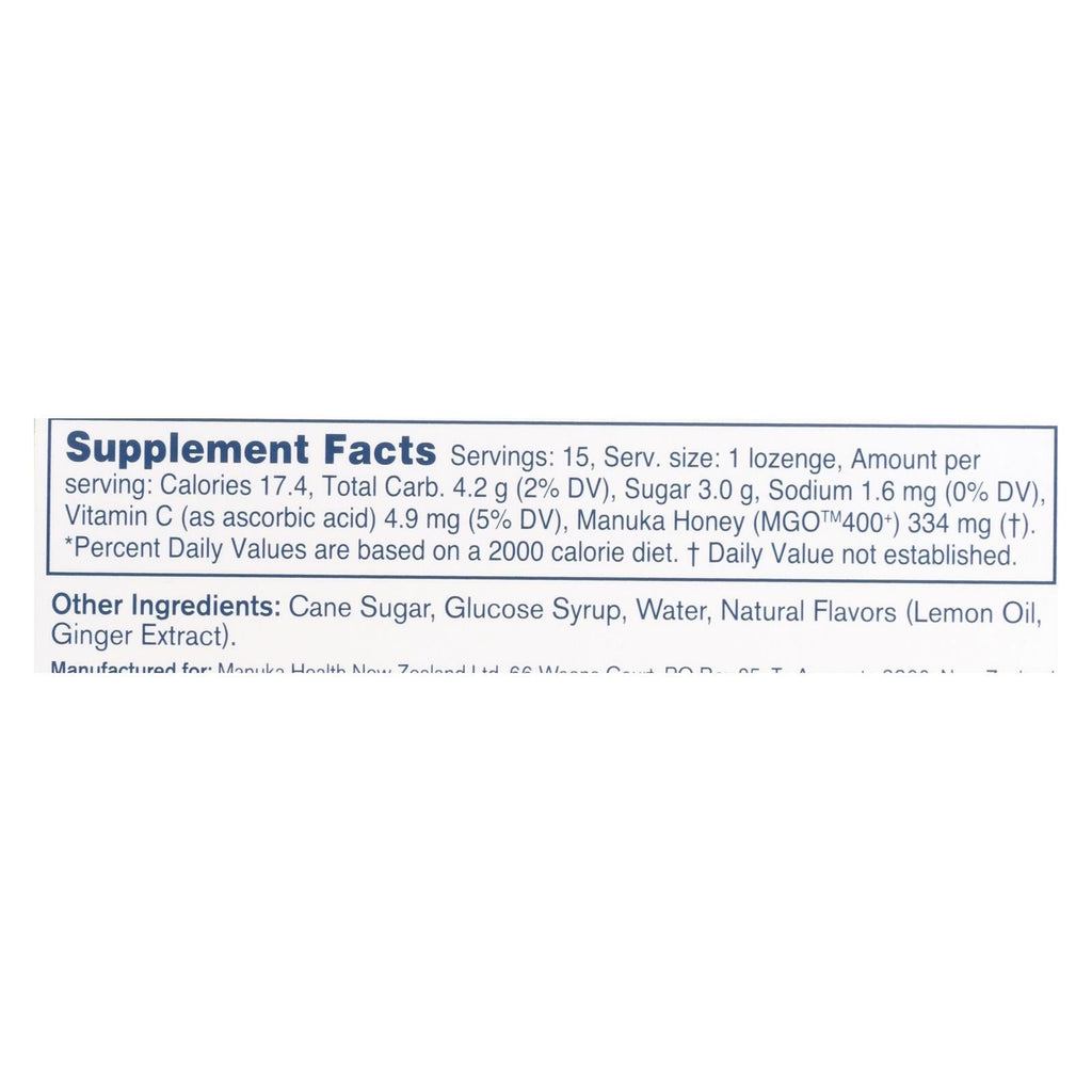 Manuka Health - Loz Honey MGO 400+Lem Ginger (15)