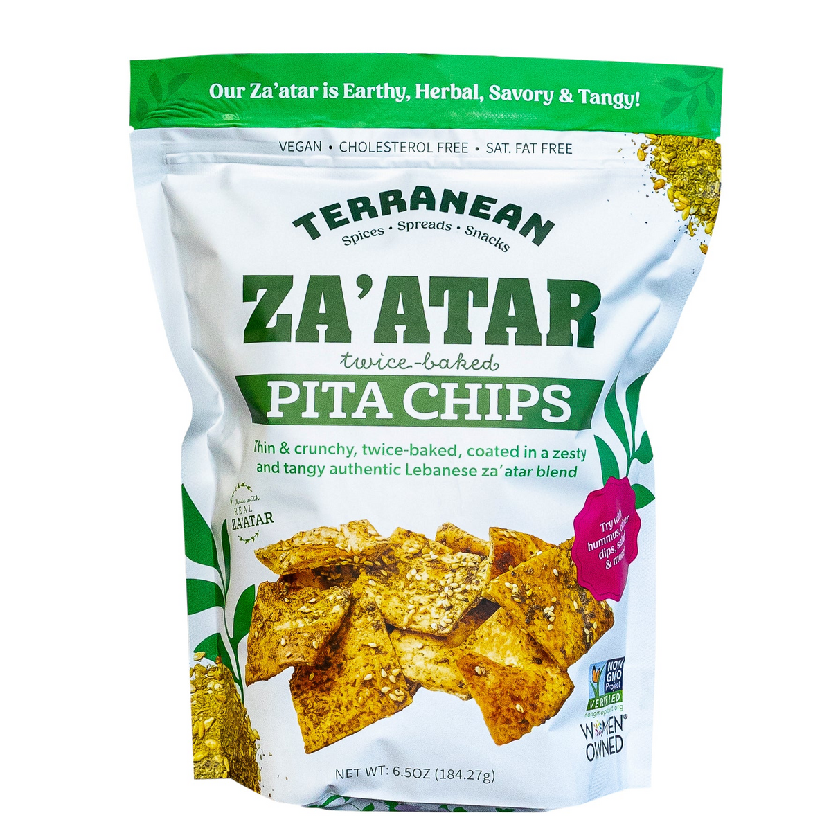 12 Pack Pita Chip Variety (4 Za'atar Pita Chips, 4 Spicy Za'atar Pita Chips, 4 Sea Salt Pita Chips)