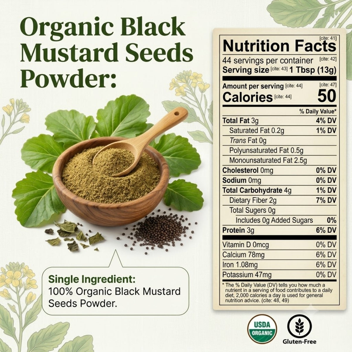 Organic Black Mustard Powder – For Cooking & Seasoning