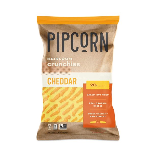 Pipcorn Cheddar Crunchies, 7 oz (Case of 12)