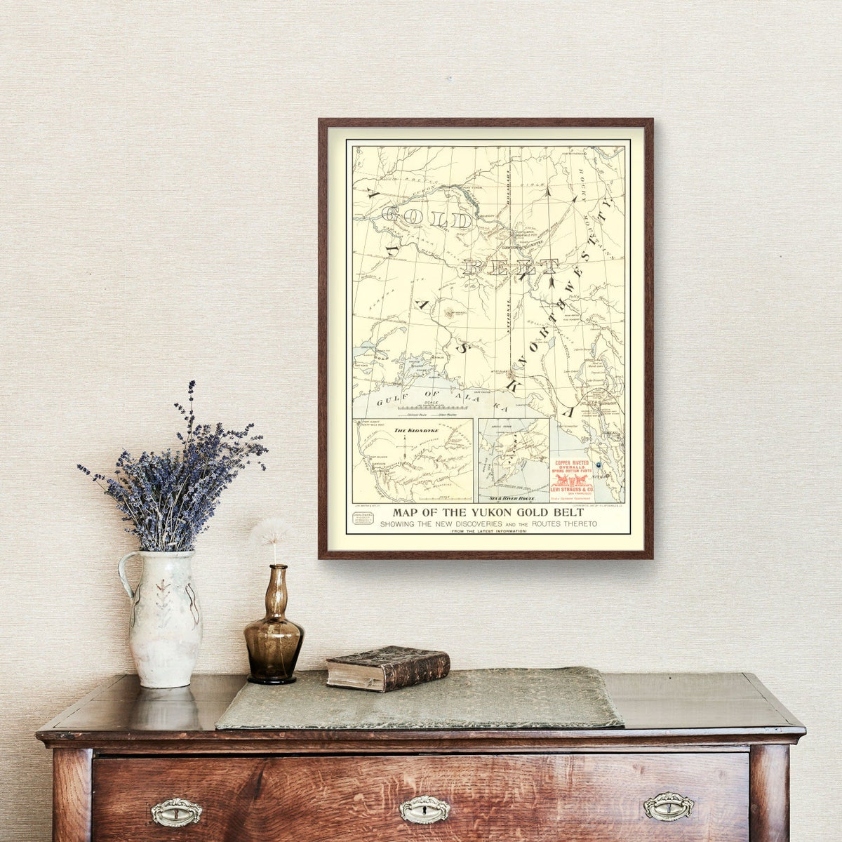 Vintage Yukon Gold Belt Map 1897