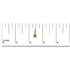 10K Yellow Gold Oval Cut Green Emerald 5x3 mm and 1/7 Cttw Round Diamond Dangle Earrings