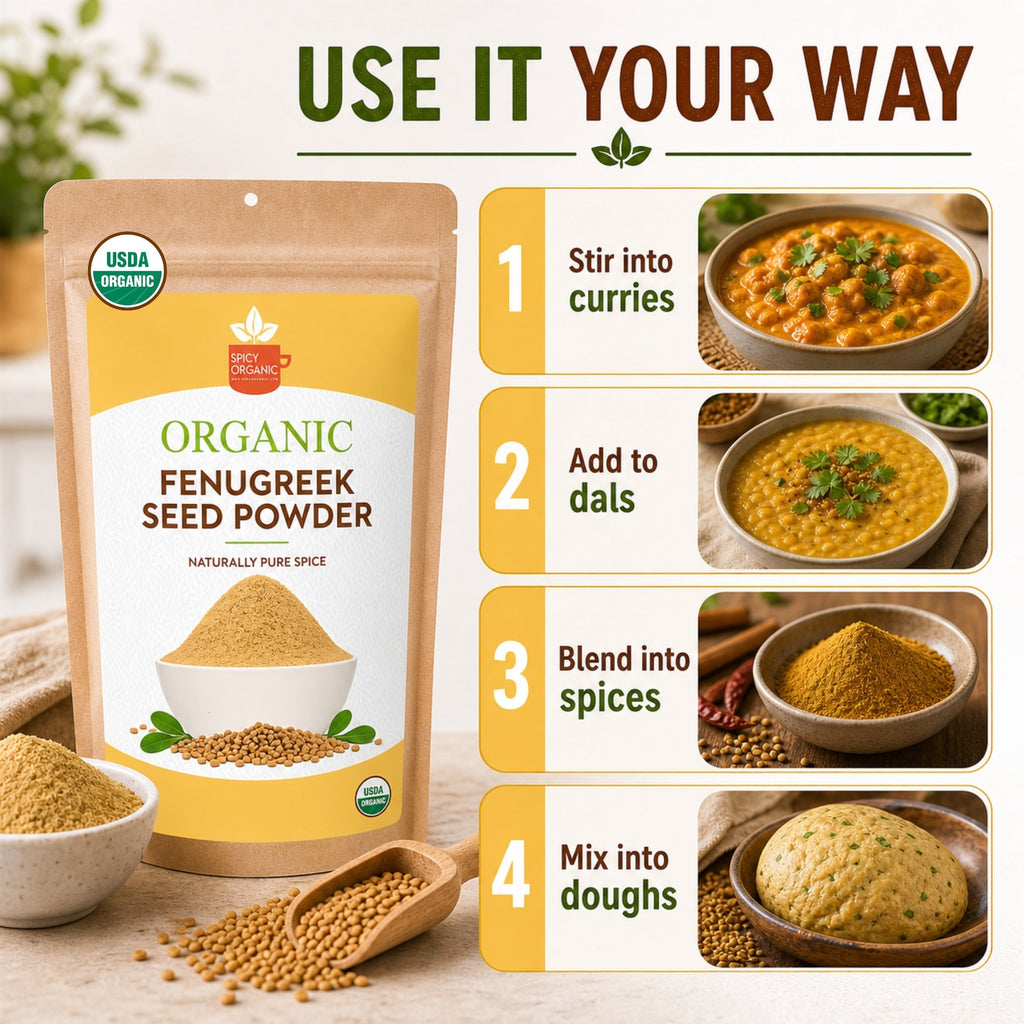 Organic Fenugreek Powder – Ground Methi for Curries & Tea