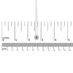 14K White Gold 3.8 MM Green Emerald and 1/3 Cttw Diamond Composite Halo 18" Pendant Necklace (F-G Color, VS2-SI1 Clarity)