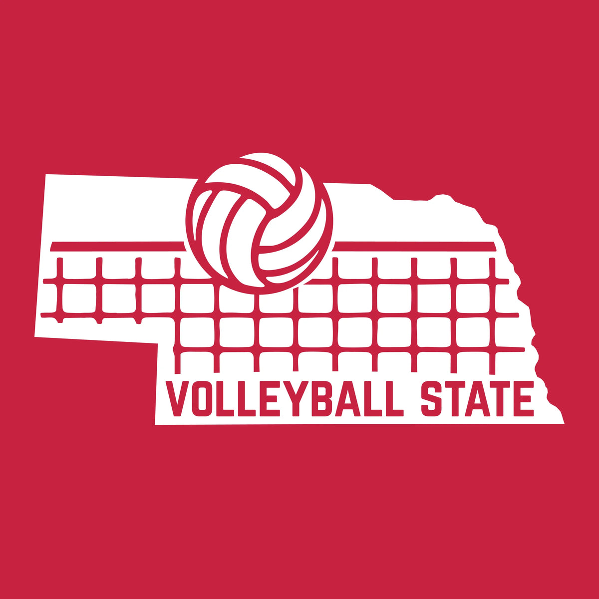 Nebraska Volleyball State T-Shirt | Multiple Sizes | The Hex + The Hive