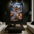 Personalized Family Name Street Sign Halloween Wall Art