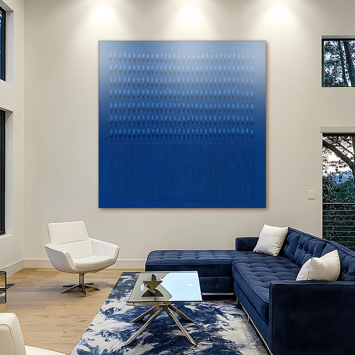 Minimalist Blue Gradient Abstract Wall Art