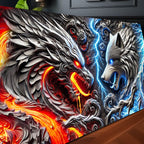 Dragon and Wolf Wall Art IV