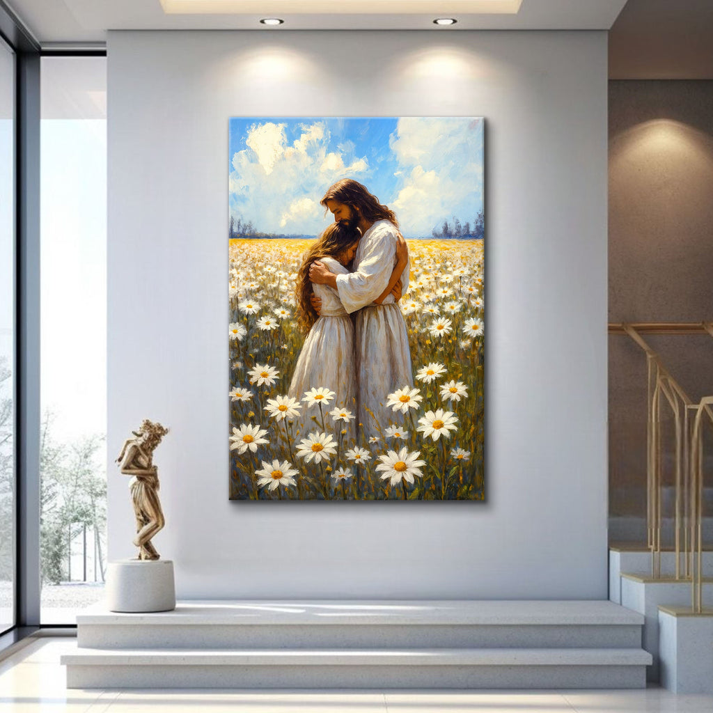Jesus Hugging Woman Faith Wall Art II