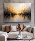 Golden Reflections Abstract Wall Art