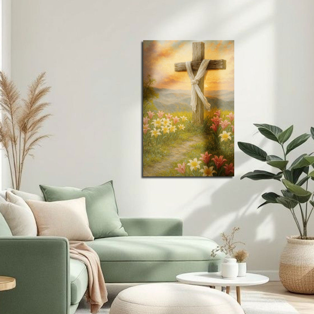 Cross and Flowers Faith Wall Art III
