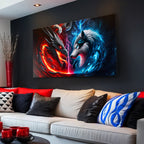 Dragon and Wolf Wall Art VI
