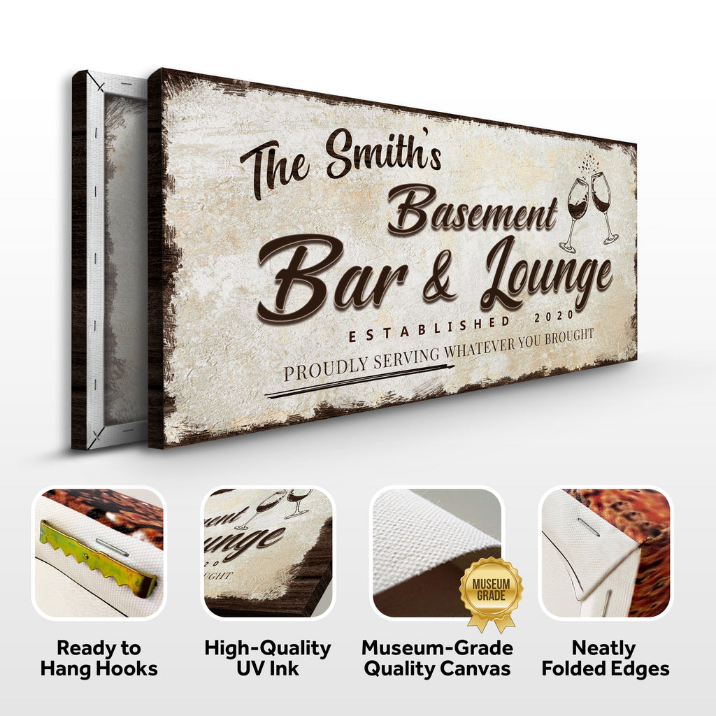 Personalized Basement Bar Sign: Custom Bar Signs for Home Bar – Perfect Man Cave Wall Decor