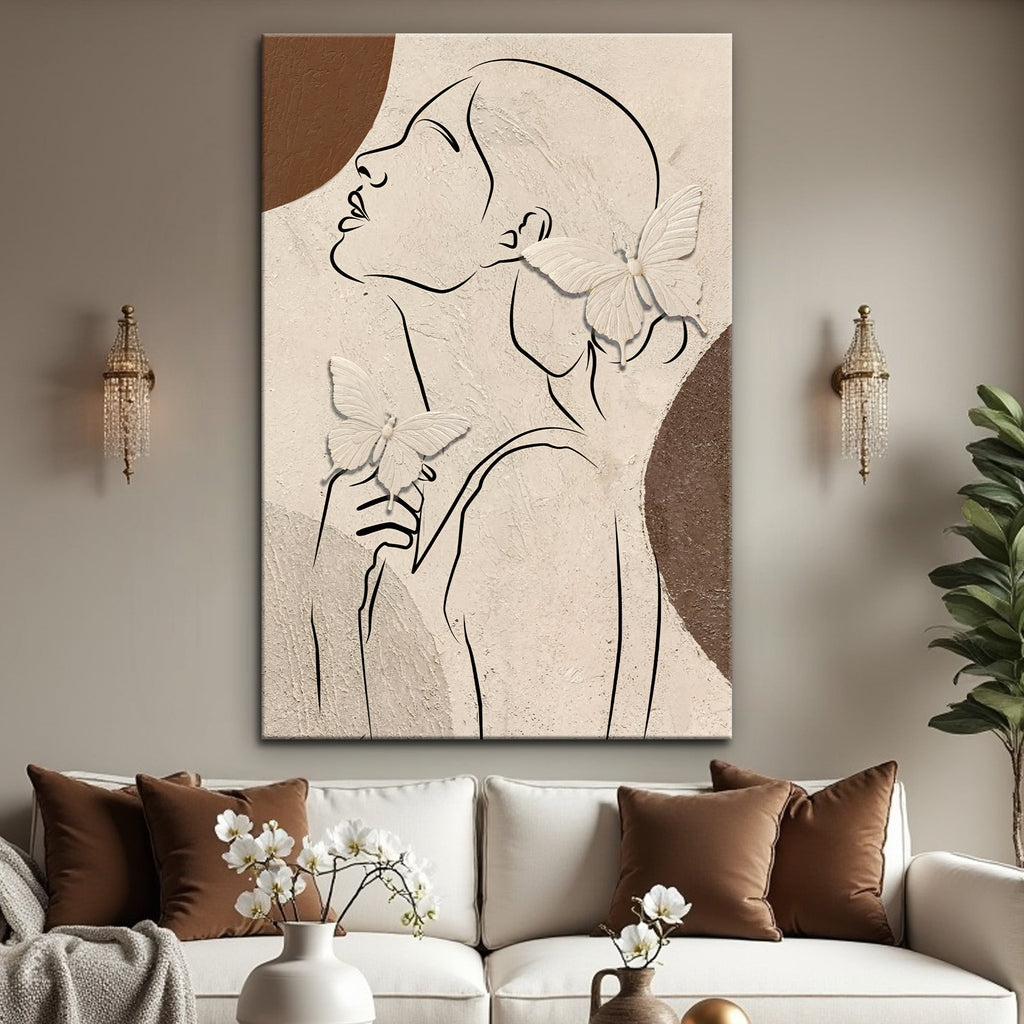 Minimalist Woman Line Art Canvas Wall Art