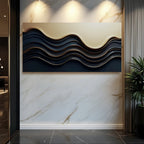 Black and Gold Minimalist Abstract Wall Art III