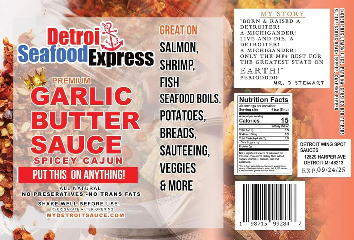 Detroit Seafood Express Cajun Seafood Boil Sauce — 3-Bottle Pack