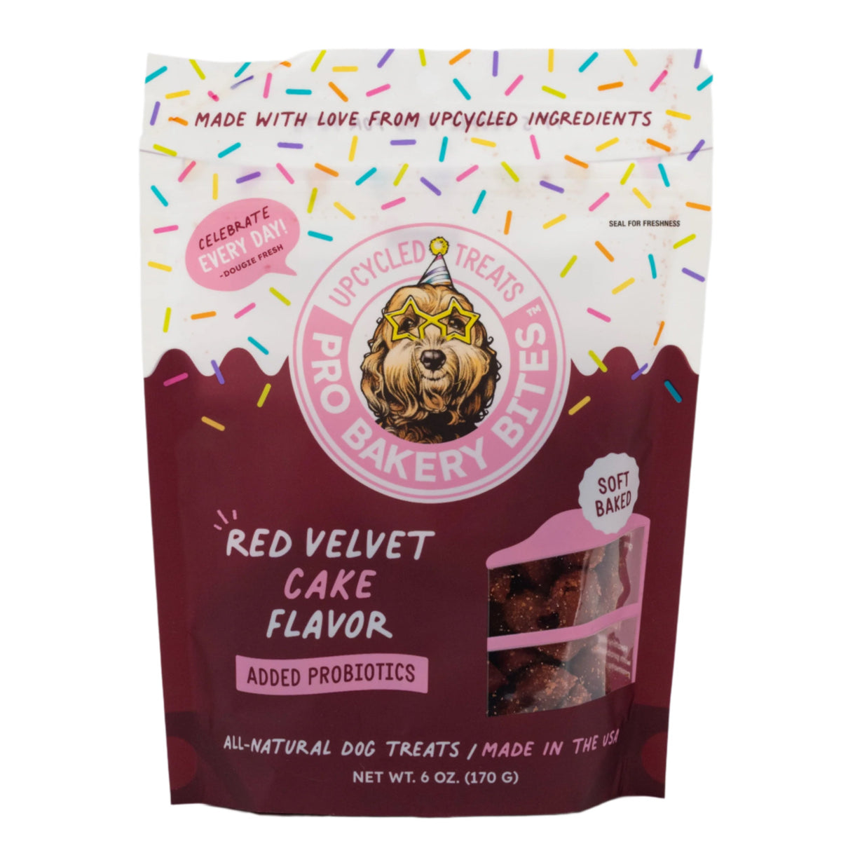 Red Velvet Pro Bakery Bites with Probiotic | Pack of 2 | 6 oz | Brenmar