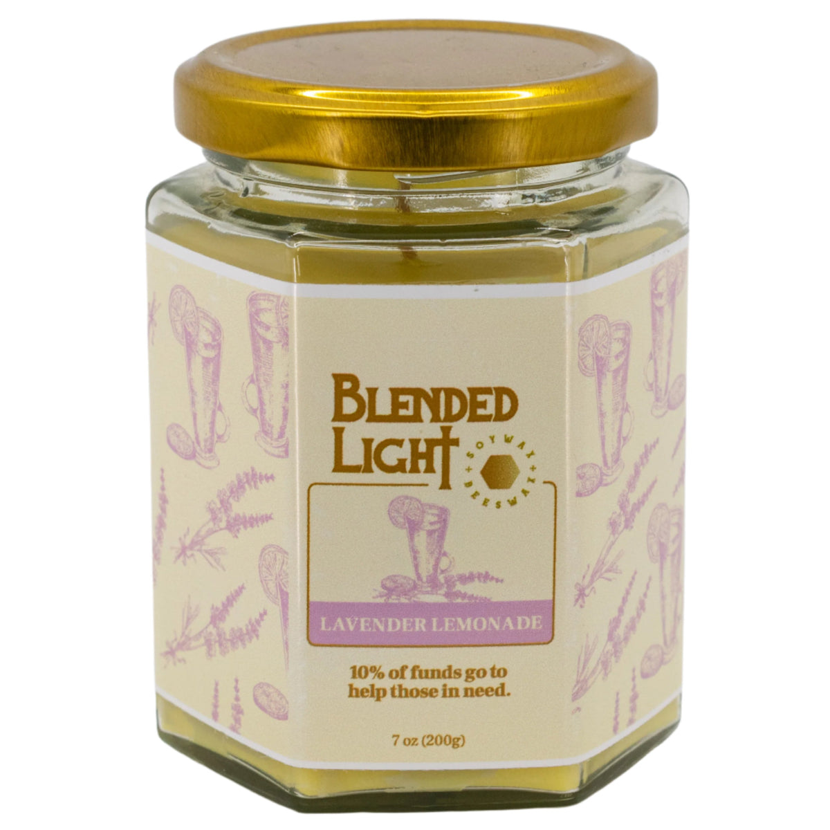 Lavender Lemonade Scented Candle | Multiple Sizes | Blended Light