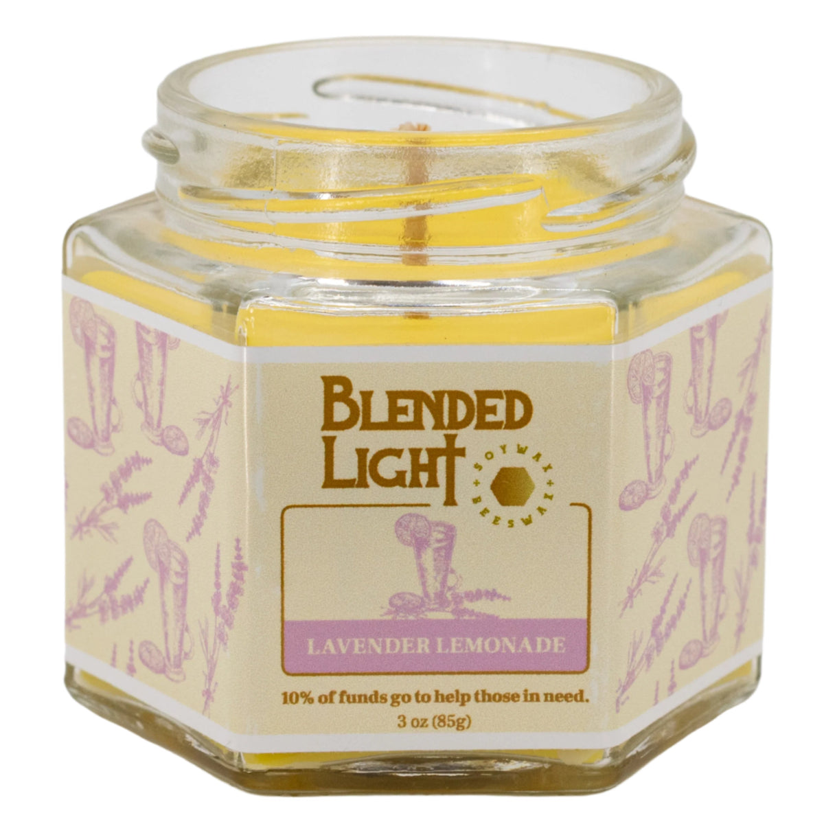 Lavender Lemonade Scented Candle | Multiple Sizes | Blended Light