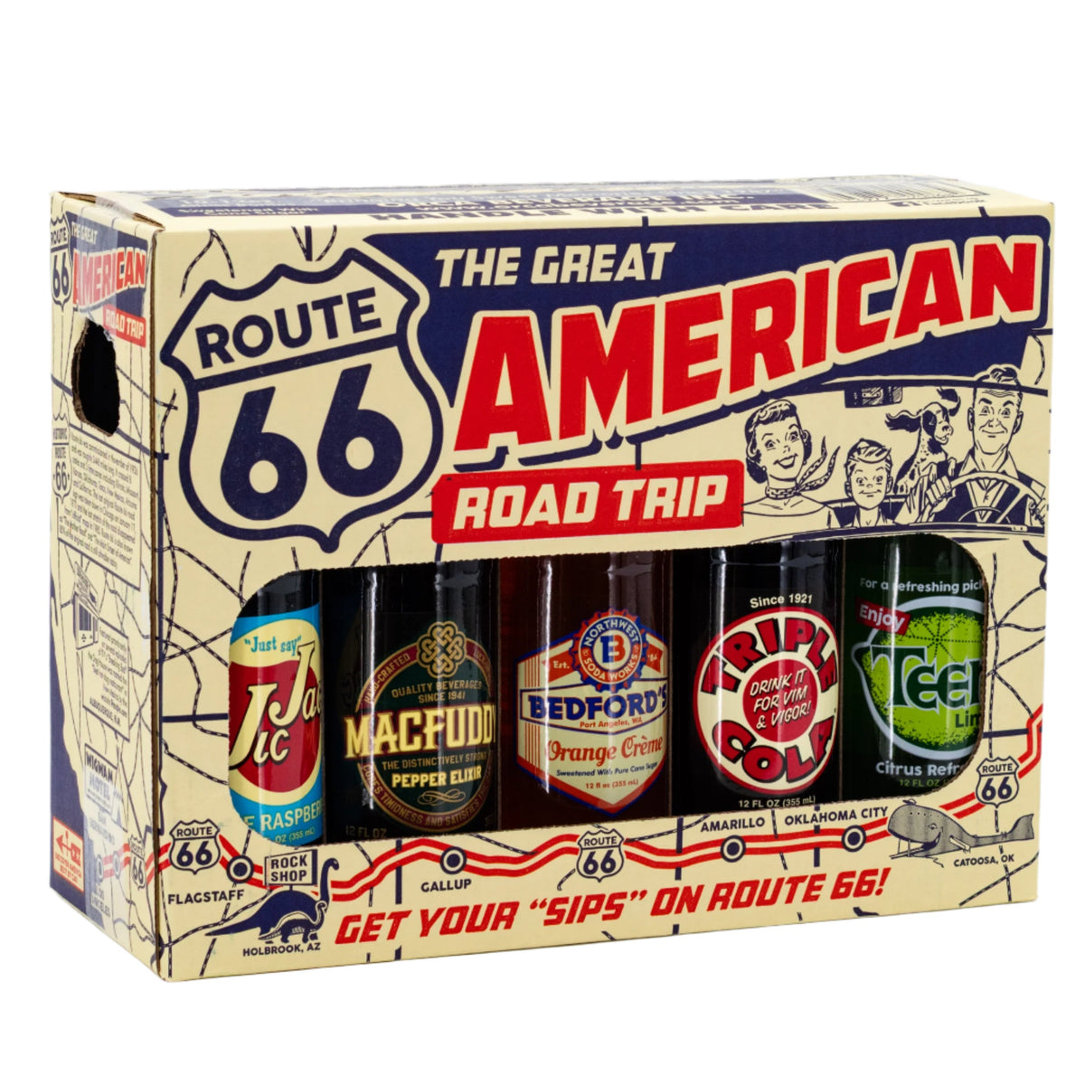 The Great American Road Trip Vintage Soda 10 Pack | 5 Flavors | Brenmar