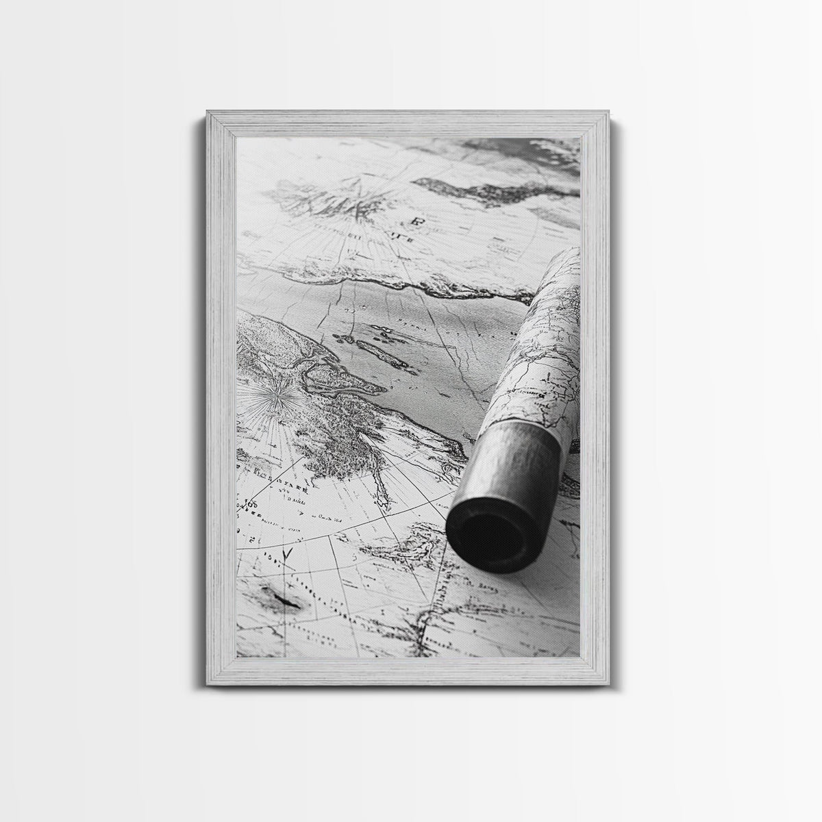Vintage Nautical Map, Antique Explorer Theme, Travel Inspired Art, Canvas Print, Study Decor, Historical Wall Art, Rustic Map Artwork