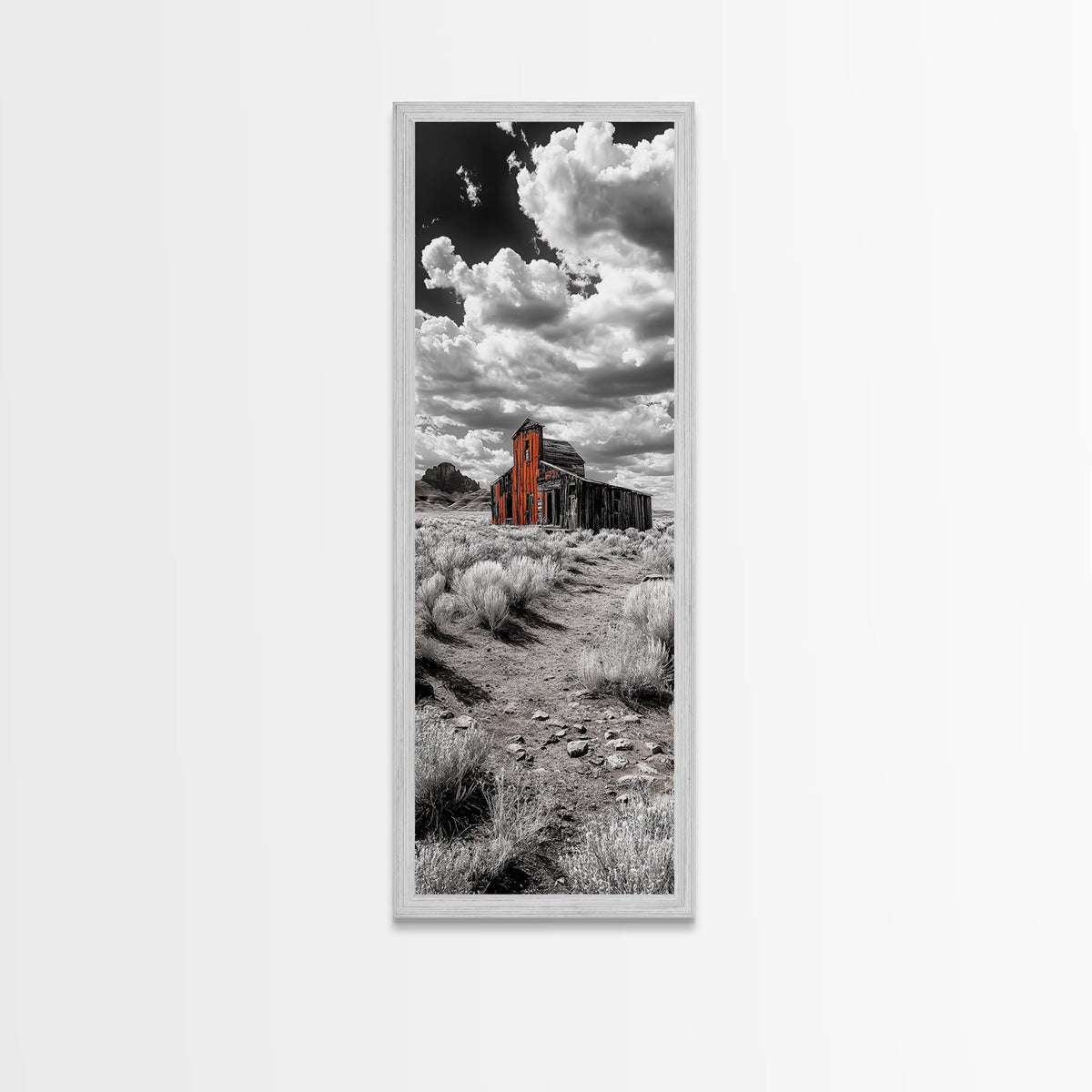 Abandoned Barn, Desert Mood, Old West Vibes, Rustic Autumn Scene, Canvas Print, Farmhouse Wall Decor, Entryway Art