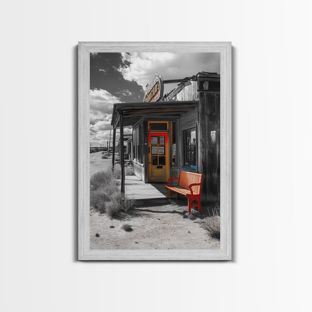 Old Storefront, Desert Scene, Rustic Americana, Canvas Print, Country Wall Art, Western Decor, Vintage Architecture, Farmhouse Style Art
