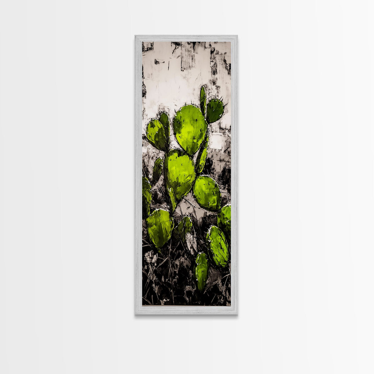 Distressed Canvas Print Cactus art southwest wall art desert landscape painting guest room art warm decor
