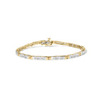 10k Yellow Gold 1.00 Cttw Baguette-Cut Channel Diamond Link Bracelet