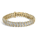 10K Yellow Gold 3.0 Cttw Diamond S-Link Bracelet