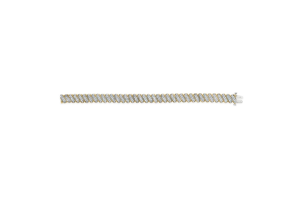 10K Yellow Gold 3.0 Cttw Diamond S-Link Bracelet