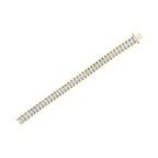 14K Yellow and White Gold 5.0 Cttw Round & Baguette Cut Diamond 7" Reflective Tennis Bracelet (H-I Color, I1-I2 Clarity)