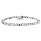 10K White Gold 1/2 Cttw Real Diamond Illusion-Set Miracle Plate Tennis Bracelet (I-J Color, SI2-I1 Clarity) - Size 7.5"