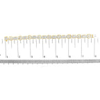 14K Yellow Gold 9 7/8 Cttw Princess and Baguette Diamond Bow and Box Link Tennis Bracelet (G-H Color, VS1-VS2 Clarity) - 7" Inches