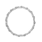 .925 Sterling Silver 1-1/2 Cttw Diamond Cluster X Link 7" Tennis Bracelet (I-J color, I3 clarity)